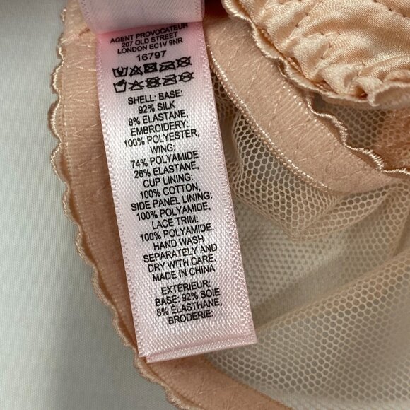 Agent Provocateur Helene Peach Silk Bra 34B - Picture 16 of 16